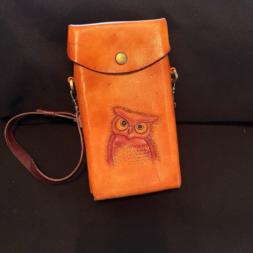 Hand crafted Owl Leather Crossbody Bag